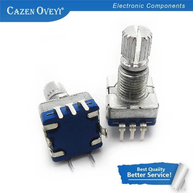 5ks / šarža Polovica / Plum Axis Rotary Encoder, dĺžka rukoväte 15 mm / 20 mm kódový spínač / EC11 / digitálny potenciometer s prepínačom 5pin