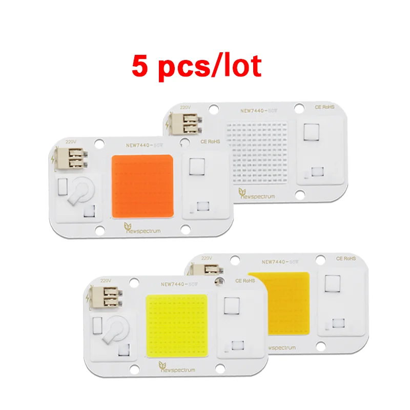 5ksové celé spektrum Grow Light 50W LED čip COB LED lampa 380-840nm UV395NM DIY GRON LIGHTLE LIFTLEFTLE Vnútorné kvitnúce kvetina kvitnúca kvetina