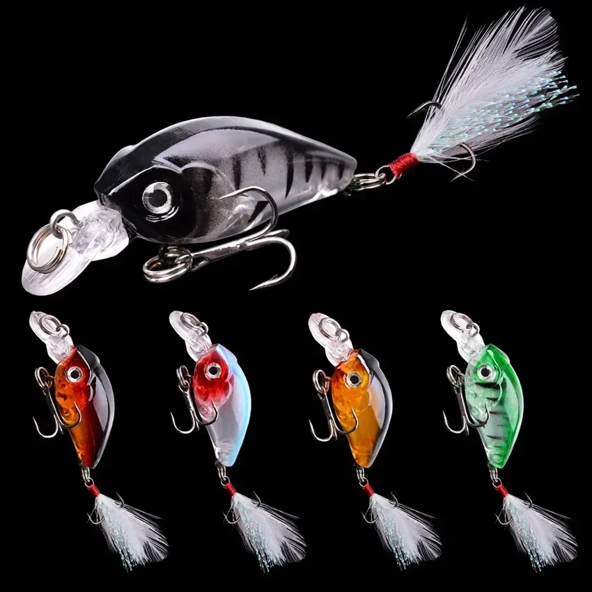 5ksové rybolovné návnady Minnow 4,5 cm 3,5g plávajúce tvrdé plastové návnady Veľkoobchod umelých mini crankbait wobblers s perom háčik