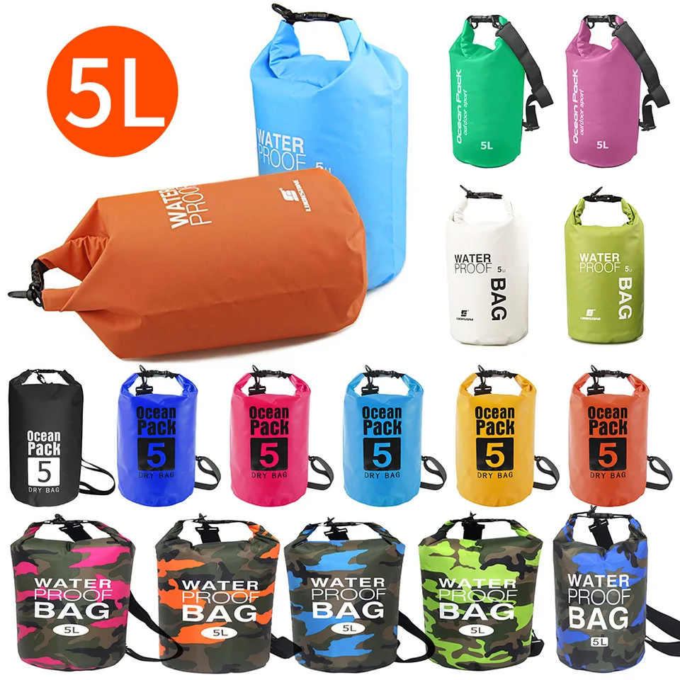 5L vodotesné suché vrecko vrecko Drifting PVC sieťové vrecká plávajúce rafting kajaku na kajaku rieky Treking tašiek plavba plávajúce vodné vrecko