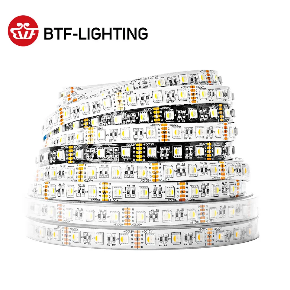 5M 5050 RGBW LED svetlá 4pin RGB LED pásik 5pin 4in1 RGBWW RGBCW LED pásma LEG Svetlo 6pin 5in1 RGBCCT Light Strip 12V 24V Vodotesný