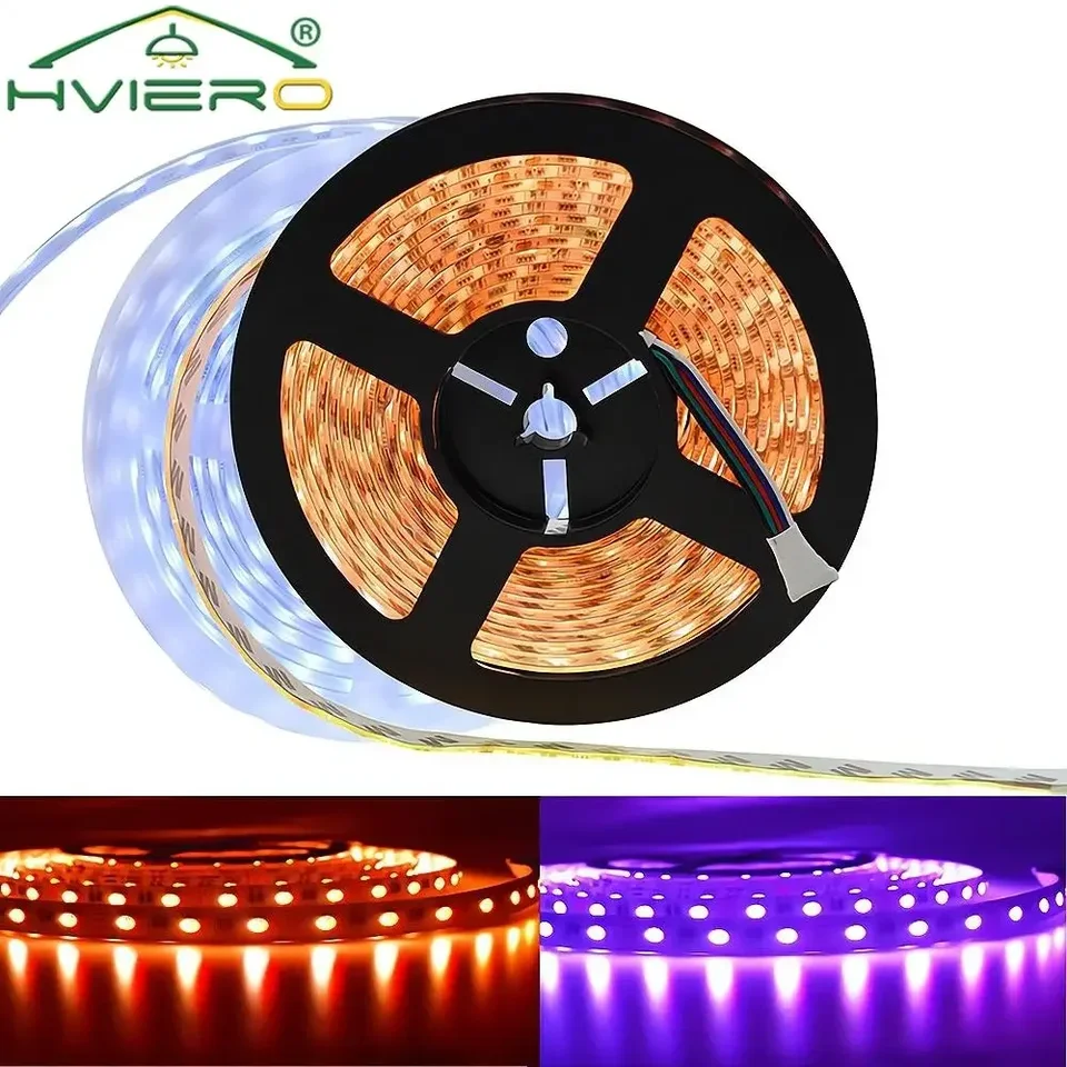 5m DC 12V RGBW/RGBWW 4 Farba v 1 LED čip 60LEDS/M 300LED NEVODÁRNE IP20 5050 SMD FLOWIBLE LED SLOP LIGHT LIGHLEBOPE