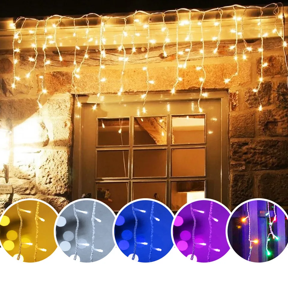 5m LED curtain cudzinci struny Svetlá vianočné girlandy Faiy Light Droop 0,4-0,6 m vianočné záhradné ulica Outdoor Dekoratívne osvetlenie