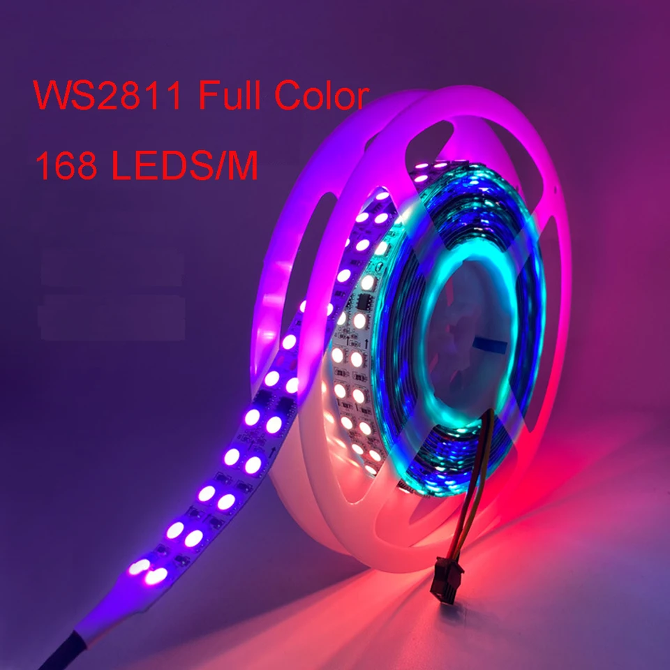 5M Super Bright 30W/M WS2811 LED Full Color Strip Farebný dvojitý rad 5050 RGB Dream Color