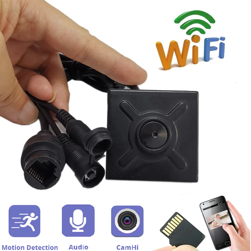 5MP 2MP HD VIDEO SURIALLANCE P2P PIN-HLES POE MINI WIFI WIFI IP fotoaparát RTSP s micro SD karta slot IP CAM WIFI AUDIO AUDIO