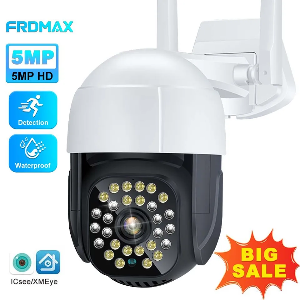 5MP WiFi IP fotoaparát Outdoor Wireless PTZ Domáca bezpečnostná kamera Automatické sledovanie bezpečnostnej ochrany CCTV CAM WiFi Dozorná kamera WiFi