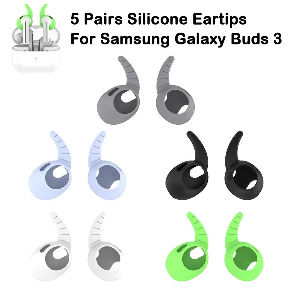 5Pair Soft Silikone Earbuds pre slúchadlá uší prikryte ušné krídla do uší, háčik pre Samsung Galaxy Buds 3