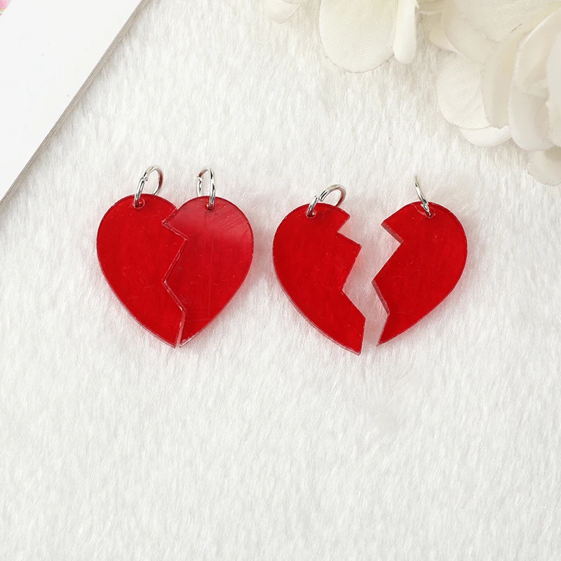 5Pair zlomené srdce Akrylové kúzla módny punk prívesok pre náušnice Keychain DIY náhrdelník