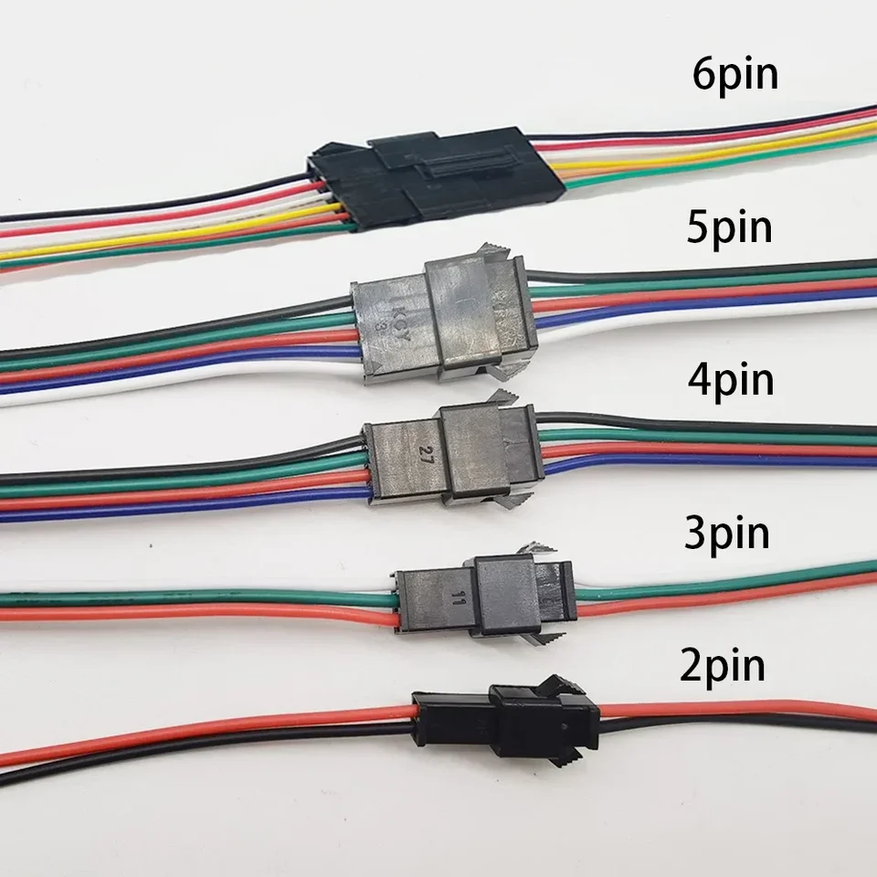 5Pair ~ 100Pirs 3pin 4pin 5pin 6pin 6pin JST LED Konektory, mužský a ženský konektor pre 3528 5050 RGB RGBW RGBWW LED pásové svetlo LED.