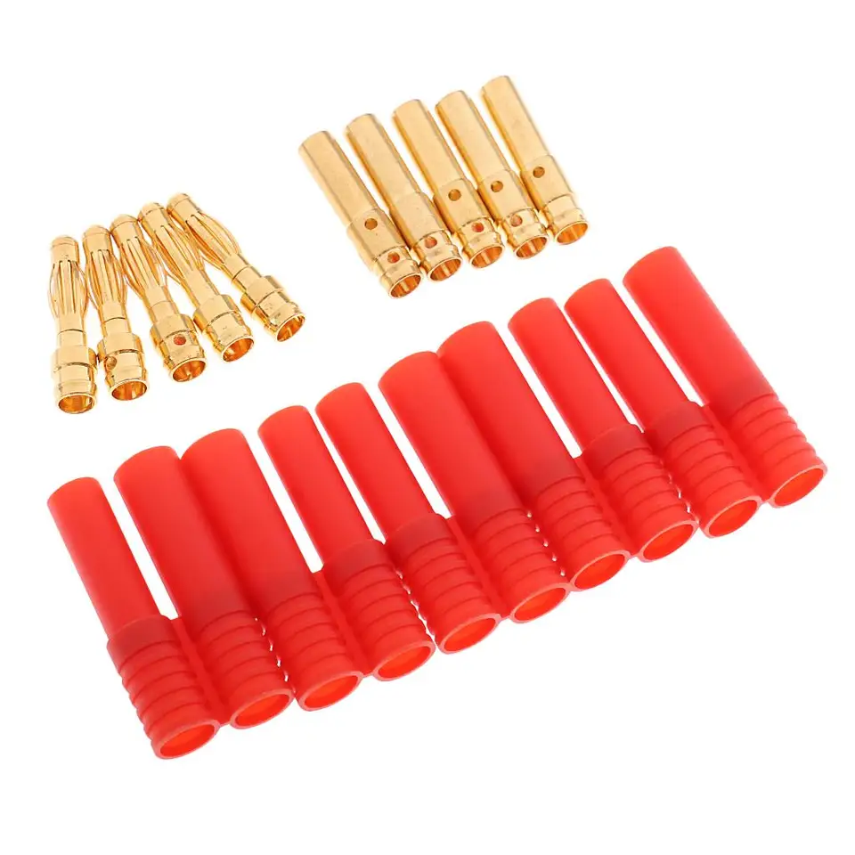 5pairs Hxt 4mm banánový konektor zástrčka pre batériu RC Car Heli EC2 LiPo batéria