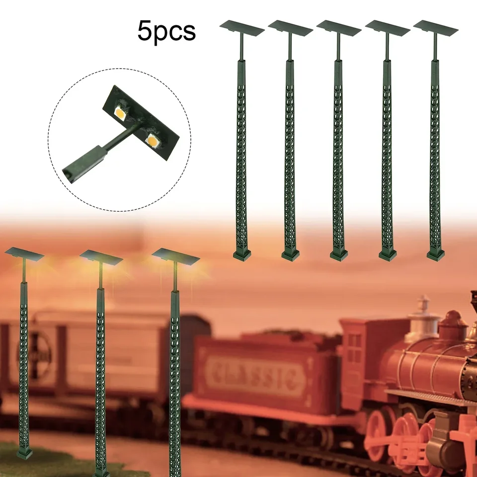 5pc lampa modelu železnica svetlo mriežka Mast Light Gauge H0 Lights Lights Model Model Street Garden Lesting Budovy Decorácie nové