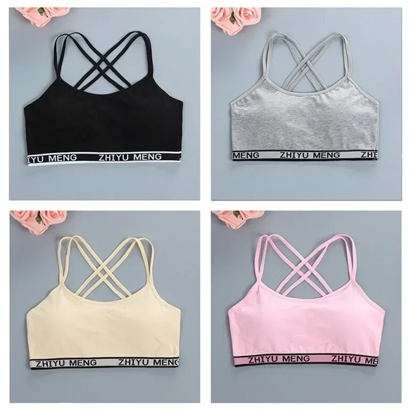 5pc/veľa dievčat podprsenka pre teenager pre deti Cotton Training podprsenka priedušná dospievajúca dievčatká spodná bielizeň Soft