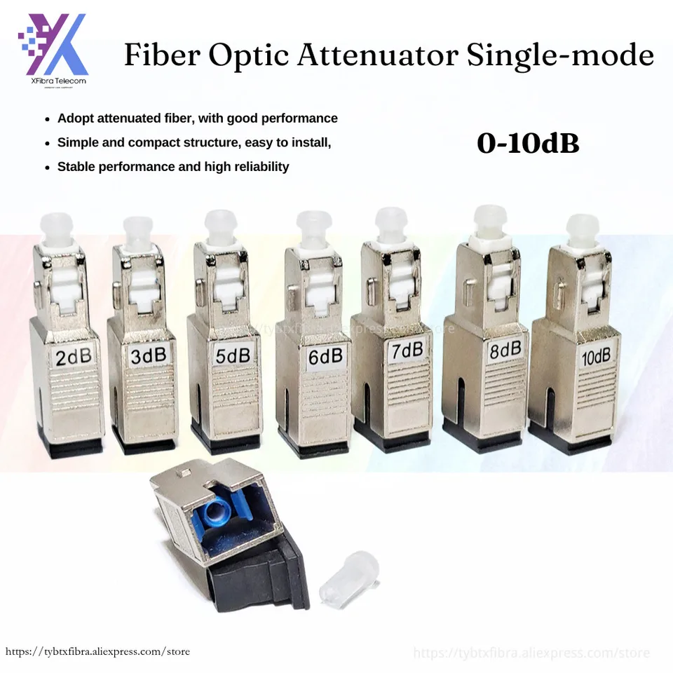 5pcs 0db/5db/7db/10db/10db adaptér SC Upc Fiber Optické atenuátor s jedným režimovým optickým samcom k ženským konektorom