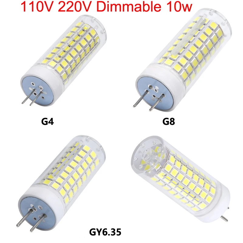 5pcs 110V 220V Denie G9 E11 E12 E14 E17 BA15D G4 GY6.35 G8 LED žiarovka LED LED LED MINI CORNICKÁ KRYSTAL CRYSTAL LICTELNÁ SVETLA 10W 102 LEDS