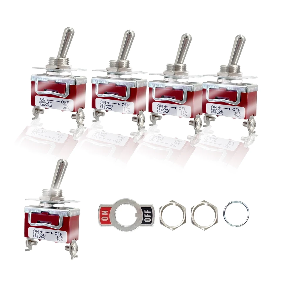 5pcs 12v prepínací spínač 2 poloha SPST na vypnutý vodotesný