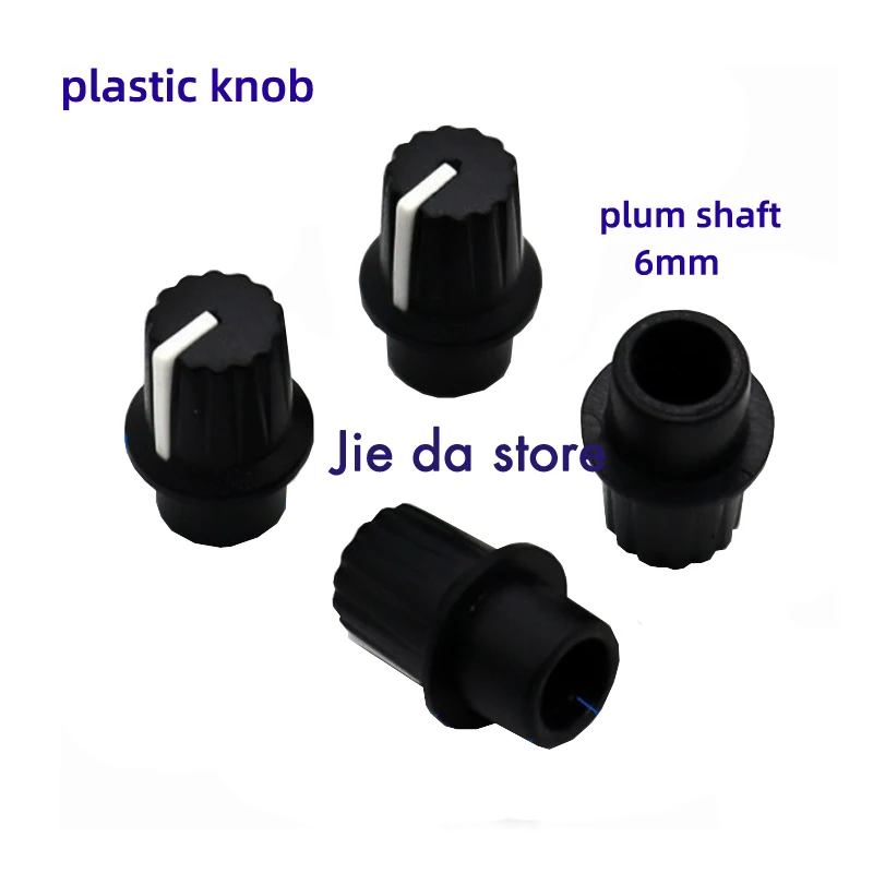 5pcs 13x18,5 mm plastový čierny slivkový hriadeľ 6 mm gombík potenciometer rotačný kodér Objem SIWTCH Konb Vhodný