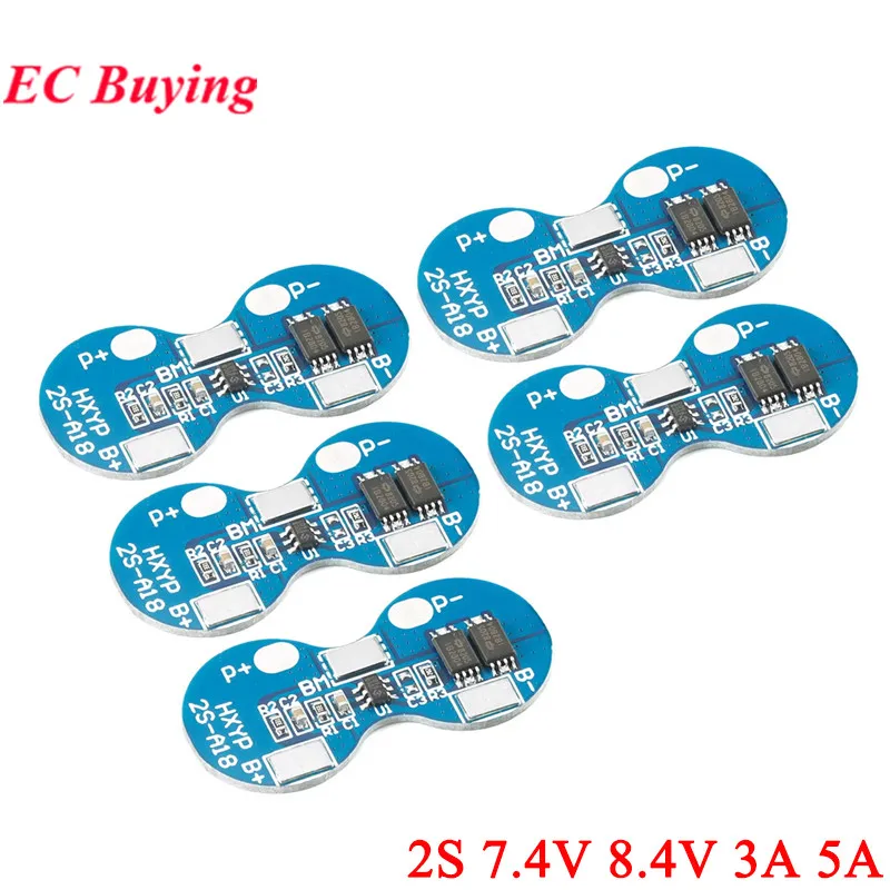 5pcs/1pc 2s 7,4v 8,4 V 3a 4a 5a 18650 Litium Battery Protection Board Modul Li-Ion LiP PCB BMS Cell Balk Overcharg