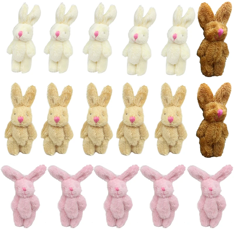 5pcs/1pc 6cm Mini Soft Plys Bunny Spoločný králik pre dekoráciu pre bábiky pre domáce plyšové mini hračky plnené zajačik pre bábiku Bunny Figure