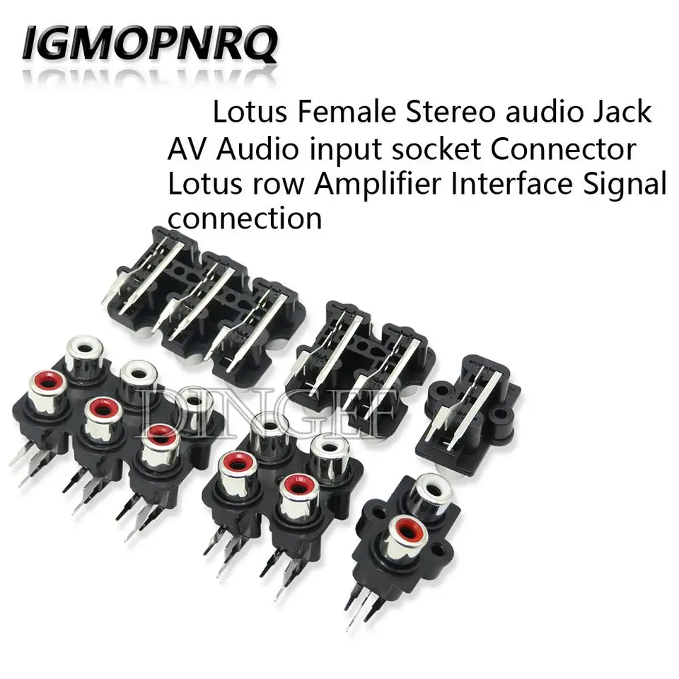 5pcs 2/4/6 Hole RCA ženský stereofónny zvukový konektor Av Av Audio vstupný konektor konektora Lotus Row Amplifier Signálne pripojenie signálu