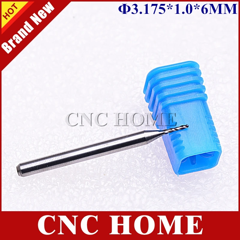 5pcs 3.175*1,0*6 mm dovozné frézové frézovanie karbidu, CNC router bity, koncový mlyn, rezanie nástrojov pre hliník, tvrdú dosku