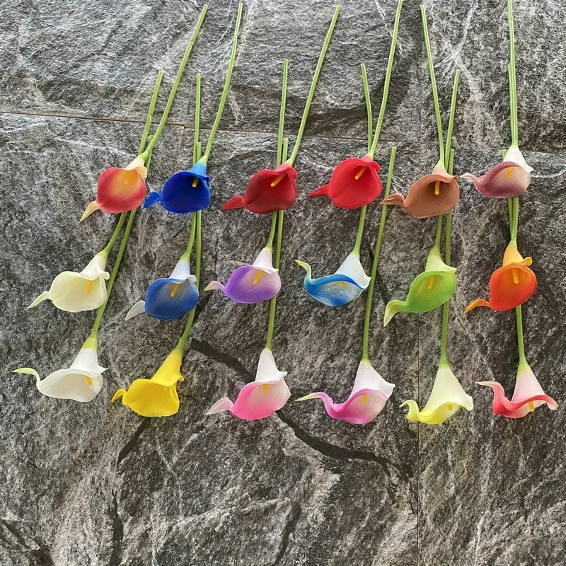 5pcs 33cm umelý kvet PU Mini podkovy domáce dekorácie Photography REPS s mäkkým gumovým podkovom lotosovým pocitom