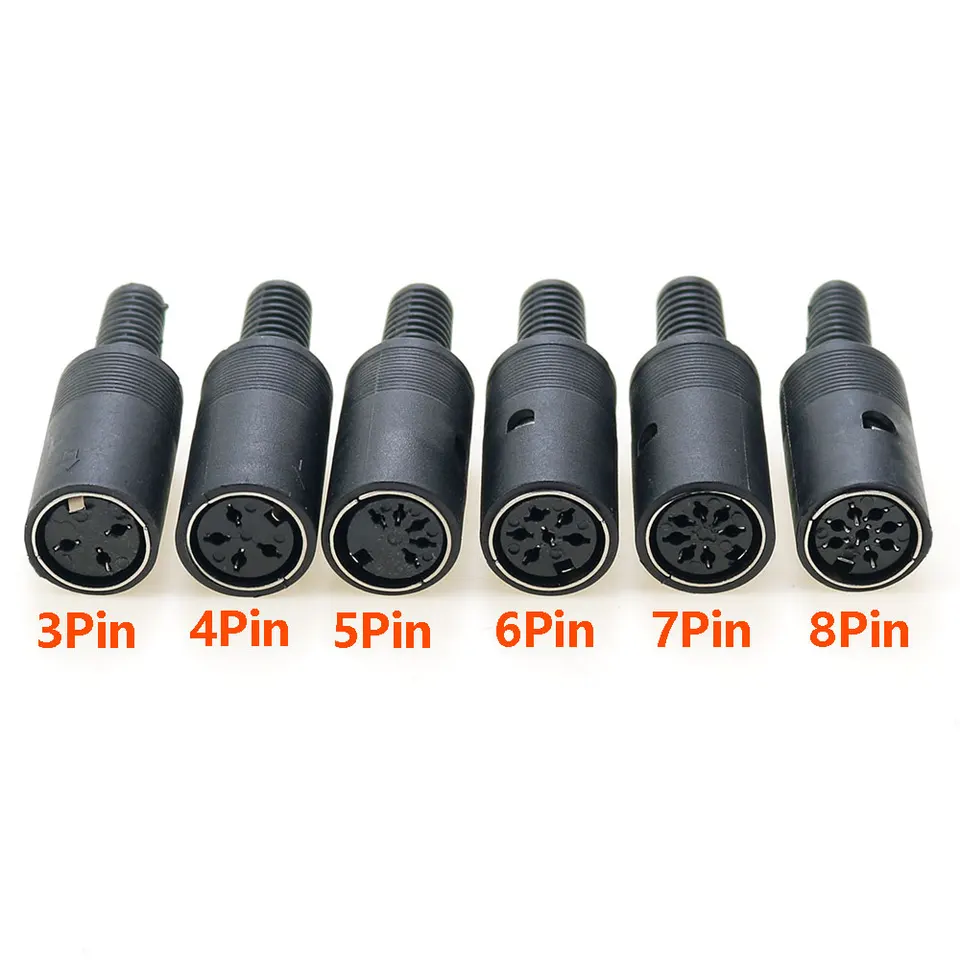 5pcs 3p 4p 5p 6p 7p 8p/jadro midi midi ženská din zástrčka konektorový konektor podvozok Kábel Káblová zástrčka 3/5/6/7/8 pin Veľká klávesová zástrčka
