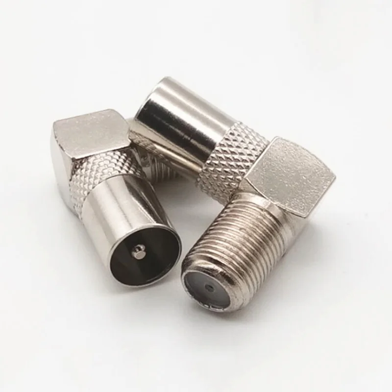 5pcs 90 stupňov pravého šikmého televízora Aerial Cable Connector RF Coaxiálny f ženy do televízie Mužská zástrčka do ženskej objímky 9.5 TV TV
