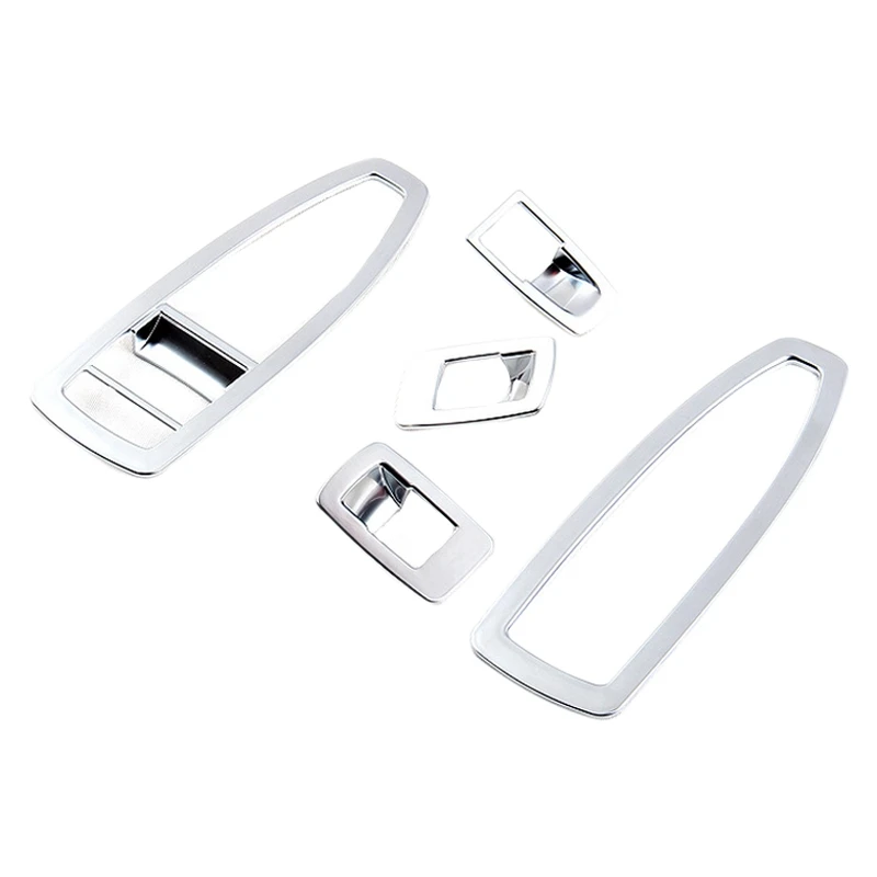 5pcs ABS Matt Silver Chrome Dvere and Window Ovládací spínač Panel Panel pre BMW 3 GT X1 X2 1 3 4 Series F48 F20 F30 F31
