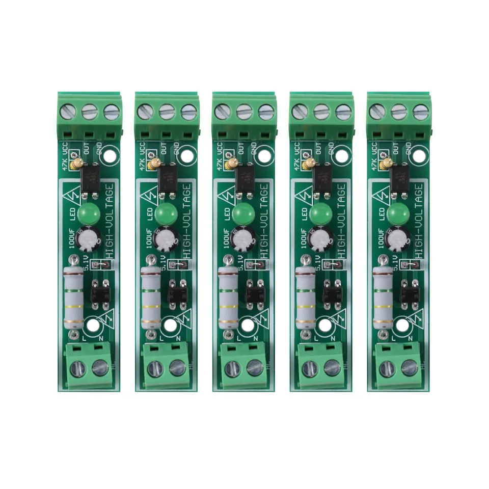 5pcs AC 220V OptOcoupler Izolačný modul detektorová doska TTL 3-5V SCM Testovanie na mikrokontrolérové ​​adaptívne PLC
