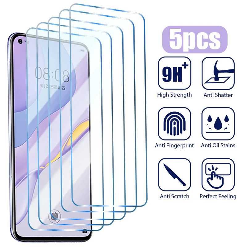 5pcs chránič obrazovky pre Huawei P30 P30 P20 Mate 20 lite y6 y7 2019 Temperované sklo na Huawei P Smart Z 2019 2021 Nova 5T sklo