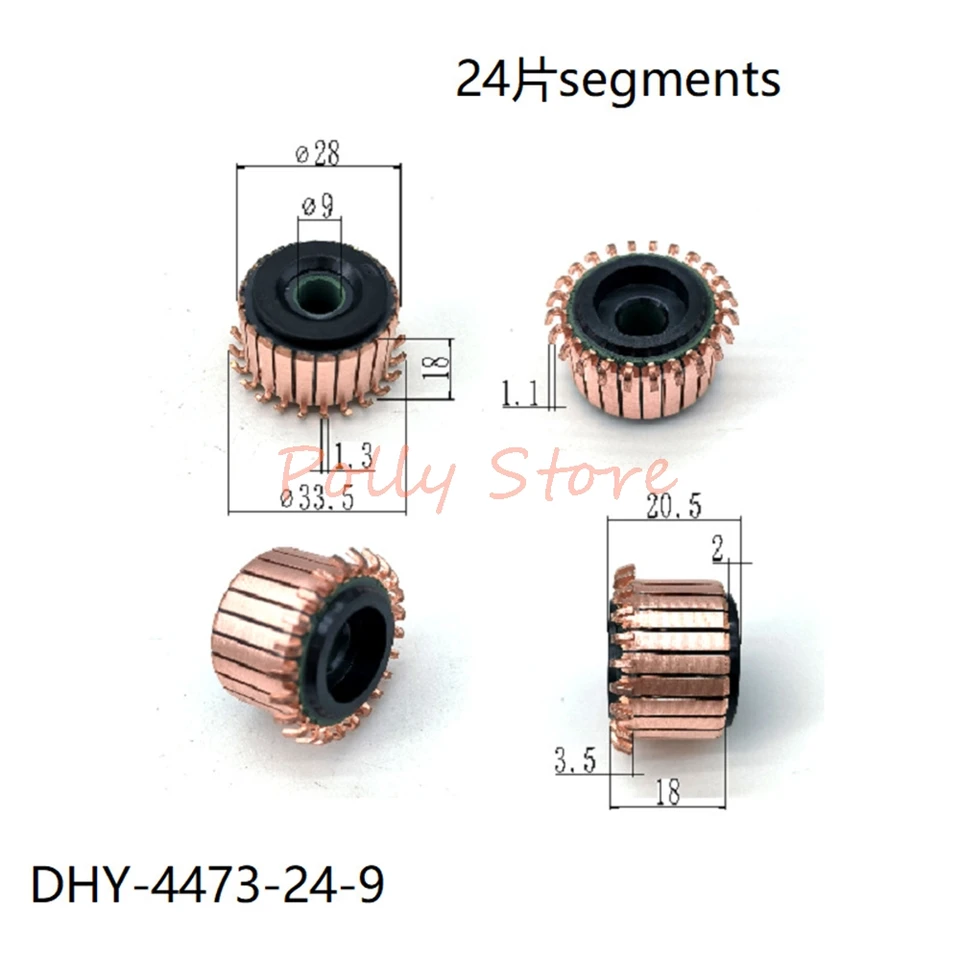 5pcs DHY-4473-24-9/9,5 28*9/9,5*18 (20,5)*24p medené tyče Alternátor Elektrický motor