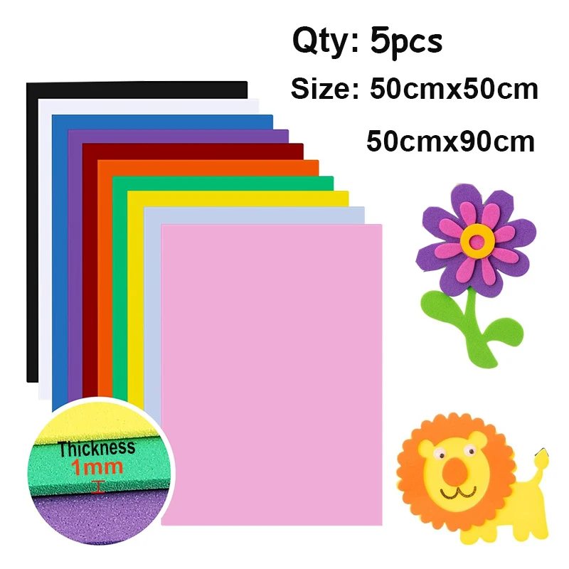 5pcs Eva penový papier ručne vyrábaný penový listy špongie papier pre domácich majstrov