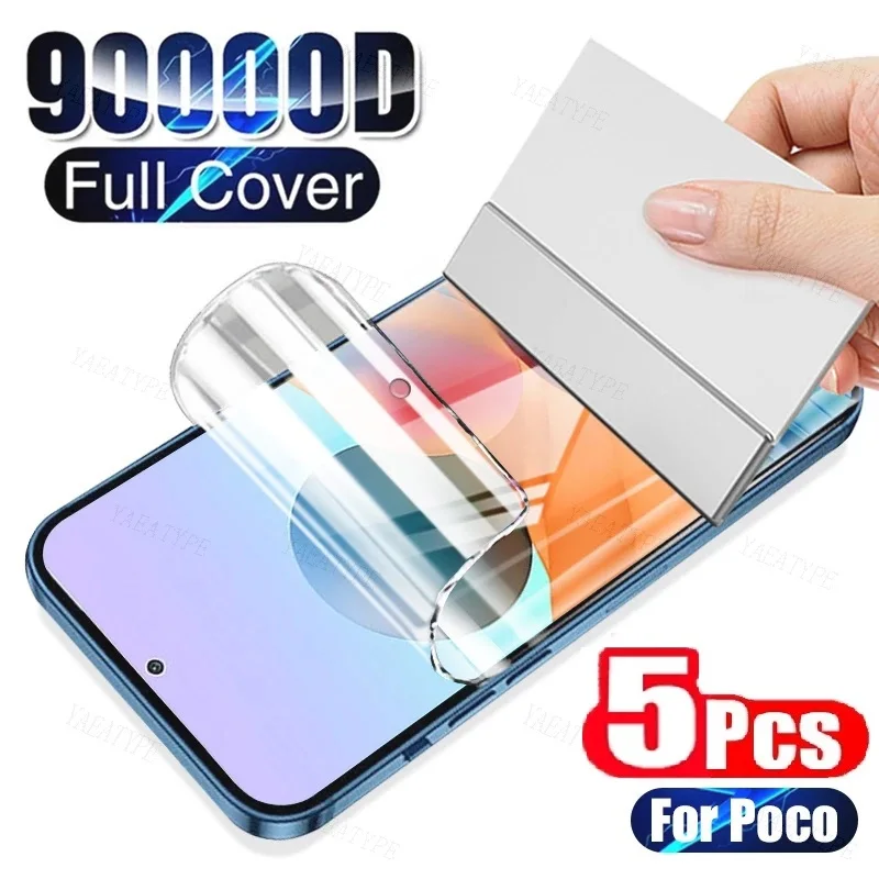 5pcs Front Hydrogel Film pre Xiaomi 14 13T 12 Pro Mi 11 Ultra 12T Redmi K70 K60 POZNÁMKA 13 12 PRO+POCO F5 X5 Pro Chránič obrazovky