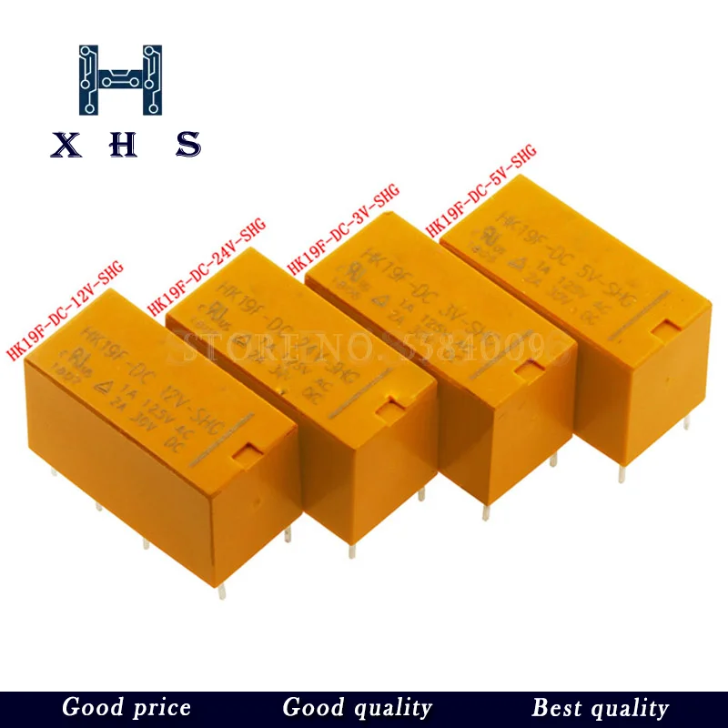 5pcs HK19F-DC3V-SHG HK19F-DC5V-SHG HK19F-DC12V-SHG HK19F-DC24V-SHG 3V 5V 9V 12V 24V 2A 8pin relé