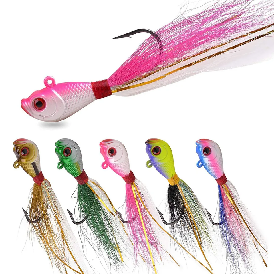 5pcs Jig Head Fishing Laves Lures Artificial Jig Bait s rybárskymi háčikmi pre pstruhové rybárske náčinie