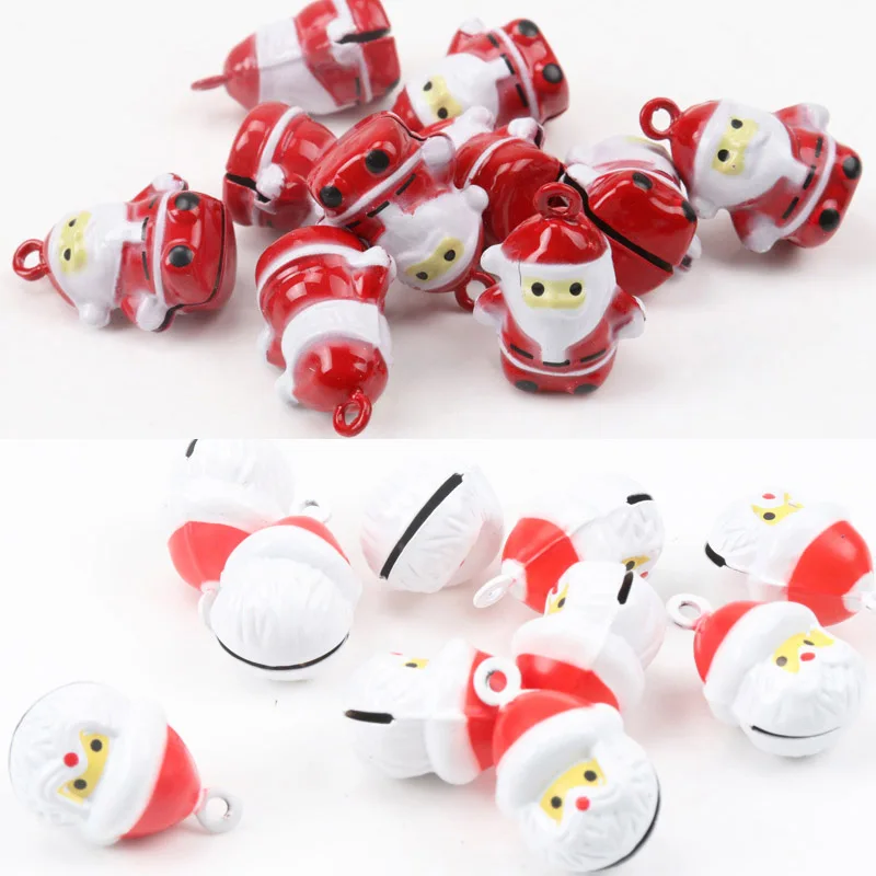 5pcs Jingle Bells Vianoce starý muž ORNATION Kov zvonček pre domácu párty stromová dekorácia 27 mm mz379