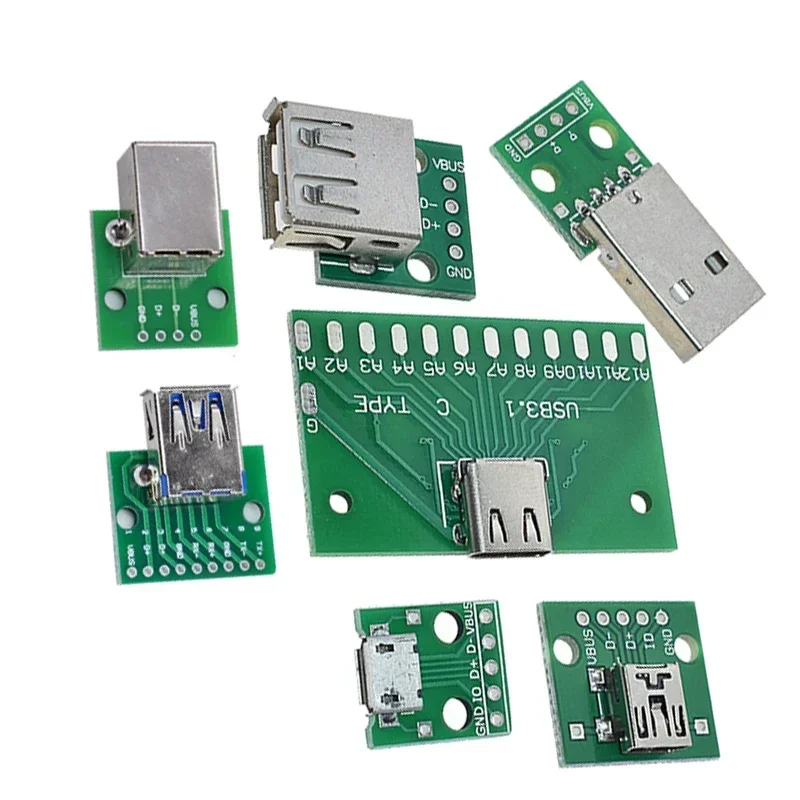 5pcs Micro Mini USB USB Muž USB 2.0 3.0 Rozhranie konektora USB B do 2,54 mm DIP PCB prevodníka adaptéra Adapter Breakout Board Adapter