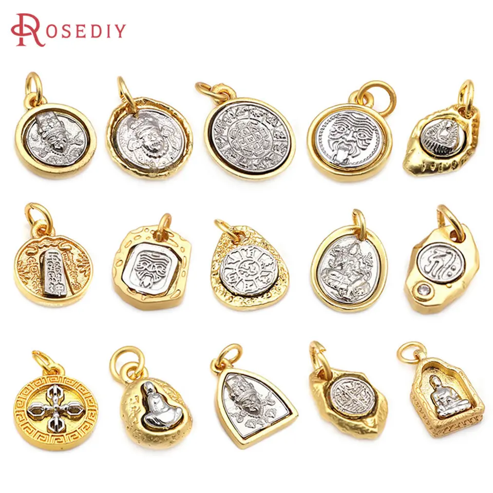 5pcs mosadzný špeciálny vintage trojuholník Boh bohatstva Kúzla prívesky náhrdelník