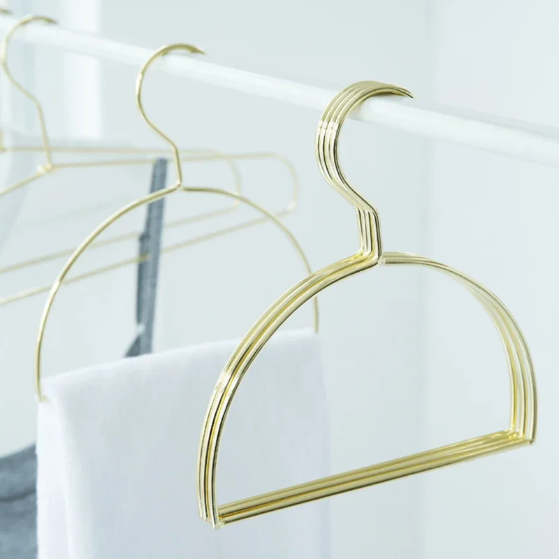 5pcs Nordic Semicircular Metal Hanger, kravata, stojan na šál, stojan na opasok, šatový stojan, zlatý vešiak