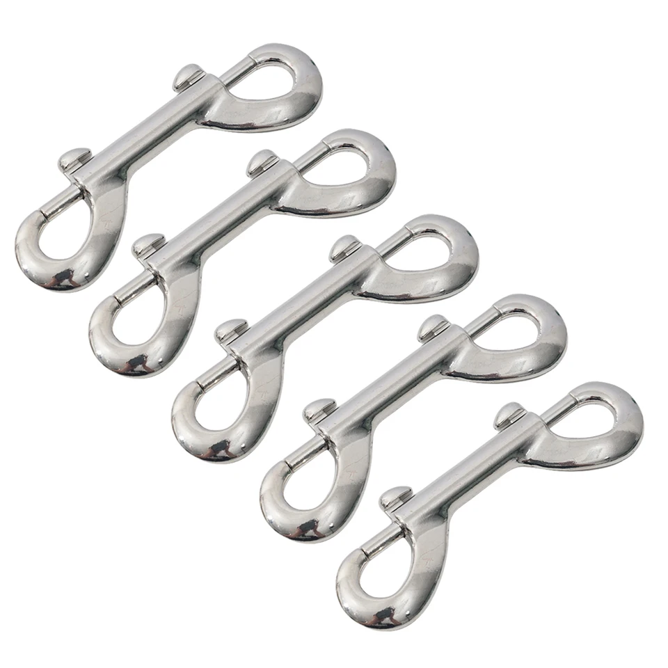 5pcs potápanie s dvojitým koncovým skrutkam Snap Hook Clips 316 z nehrdzavejúcej ocele Quick Link Carabiner Boat Hardware pre vodítko pre psov