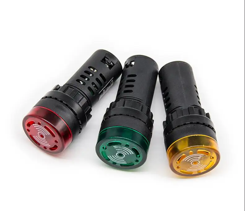 5pcs prerušovaný zvukový bzučiak AD16-22SM Zvuk a svetlo alarm 22 mm 220V Indikátor Light Signal Lamp