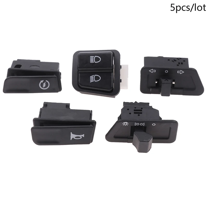 5pcs/set spínač Spínač Horn Light Päť hlavných prepínačov Turn Signál Switch Switch Prepínač pre motocykle Scooter Accessori