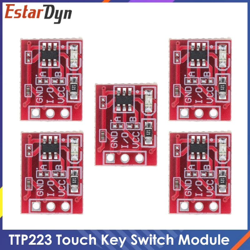 5pcs TTP223 dotknite modul prepínača tlačidla Key Switch Modul dotknutie sa samoobslužného prepínača s jedným kanálom Rekonštrukcia s jedným kanálom