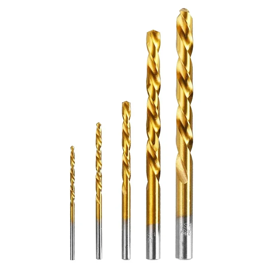 5pcs Twist Bit Bit vľavo vŕtačka Rovná drážka HSS 3,2-8,7 mm Elektrické vŕtanie Power nástroj Woodworking Carpentry príslušenstvo