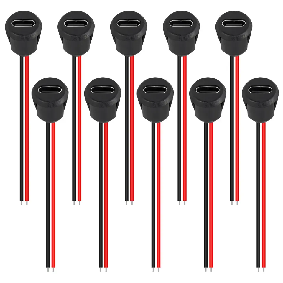 5pcs typu C Žena 2pin USB konektor typu C nepremokavá s ženskou zásuvkou rýchle nabíjanie nabíjacích portov USB-C nabíjačka