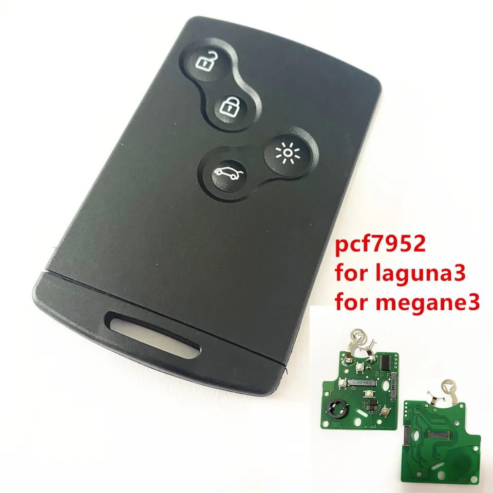 5pcs/šarža 4 Tlačidlo vzdialené kľúče karta 433 MHz ID46-PCF7952 KLYH bez kľúča pre Renault Megane 3 Laguna 3 Scénická
