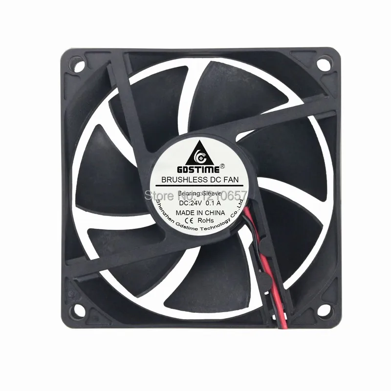 5Piece Lot Gdstime DC 24V 2Pin 0,1a 8cm 80 mm x 20 mm 8020 počítačový počítač CPU CPU Industrial Ventilácia chladiča chladiaceho ventilátora