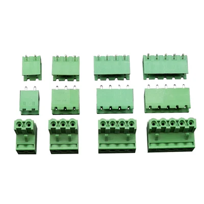 5sets 2edg 5,08 mm zástrčka+ zásuvka 2p 3p 4p 5p 6p 7p 8p 9p 10p 12pstraight pin+ zakrivená ihla+ konektor soketu 2edg5.08 tón