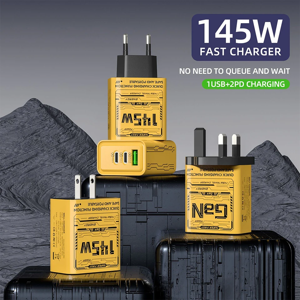 5V/2A 145W Fast Charger Dual PD USB Charger Quick Phone Adapter pre iPhone Samsung Huawei EU/US SLEC Adapter