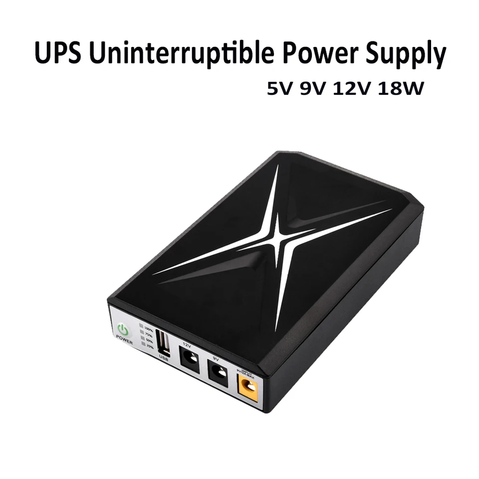 5V 9V 12V 18 W Neurobiteľné napájanie UPS UPS veľkokapacitné optické modem monitorovanie WiFi Battery Router Power Bank Bank